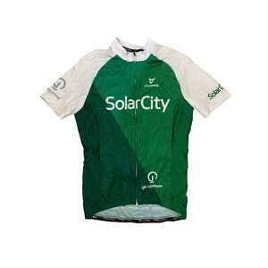 Cuore SolarCity GivePower Full Zip Cycling Jersey Green White Men's M